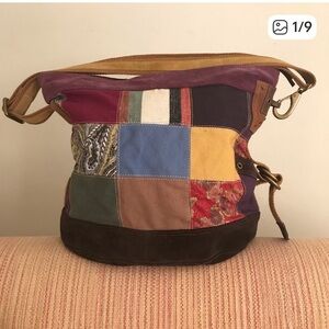 Lucky Brand Purse Runaway Patchwork Crossbody XLarge Tote Bag
